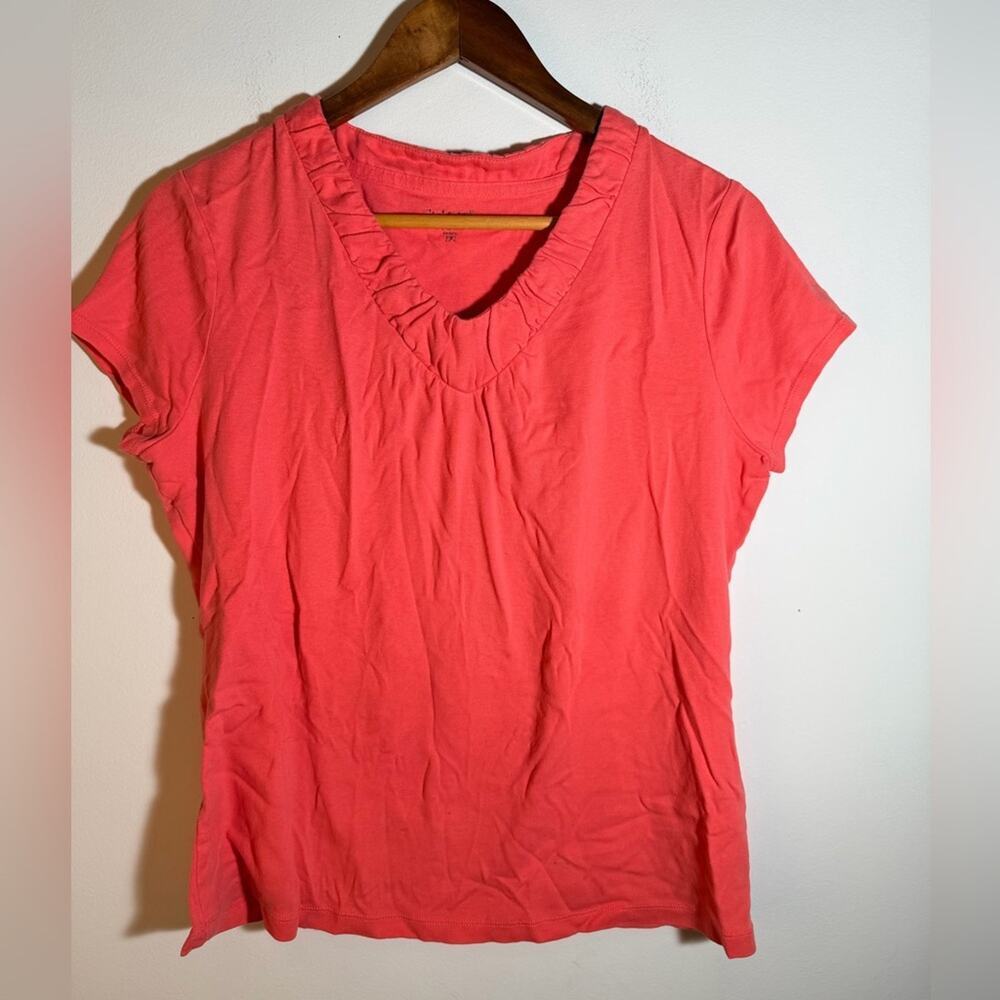 Bay Studio Coral Short Sleeve V-Neck Top